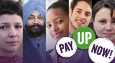 Pay up now banner