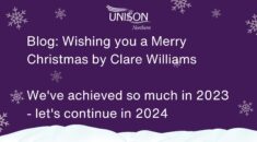 Graphic with text. Blog: Wishing you a Merry Christmas by Clare Williams We've achieved so much in 2023 - let's continue in 2024
